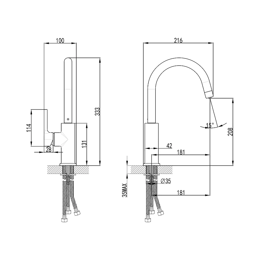 Смеситель для кухни Lemark Comfort с подключением к фильтру питьевой воды цвет шампань LM3073PSH