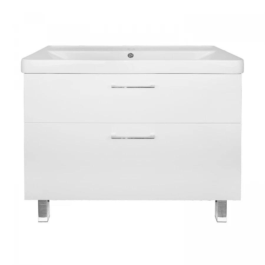 Комплект тумба Azario Ника 90 Н напольная с раковиной Monte 90 белый матовый CS00089956 91.5х47.5х86 см