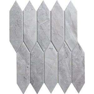 Мозаика Bonaparte Керамогранитная мозаика Level light 195х48 матовая серая 31,3х25,5 см