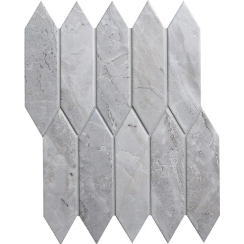 Мозаика Bonaparte Керамогранитная мозаика Level light 195х48 матовая серая 31,3х25,5 см