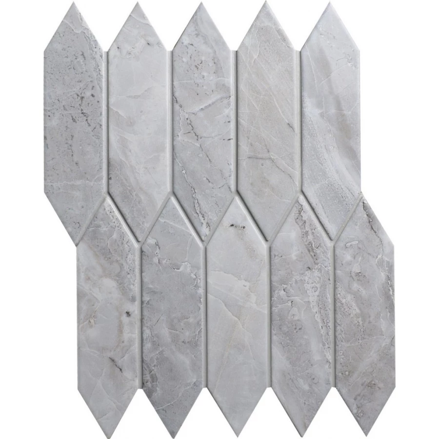 Мозаика Bonaparte Керамогранитная мозаика Level light 195х48 матовая серая 31,3х25,5 см