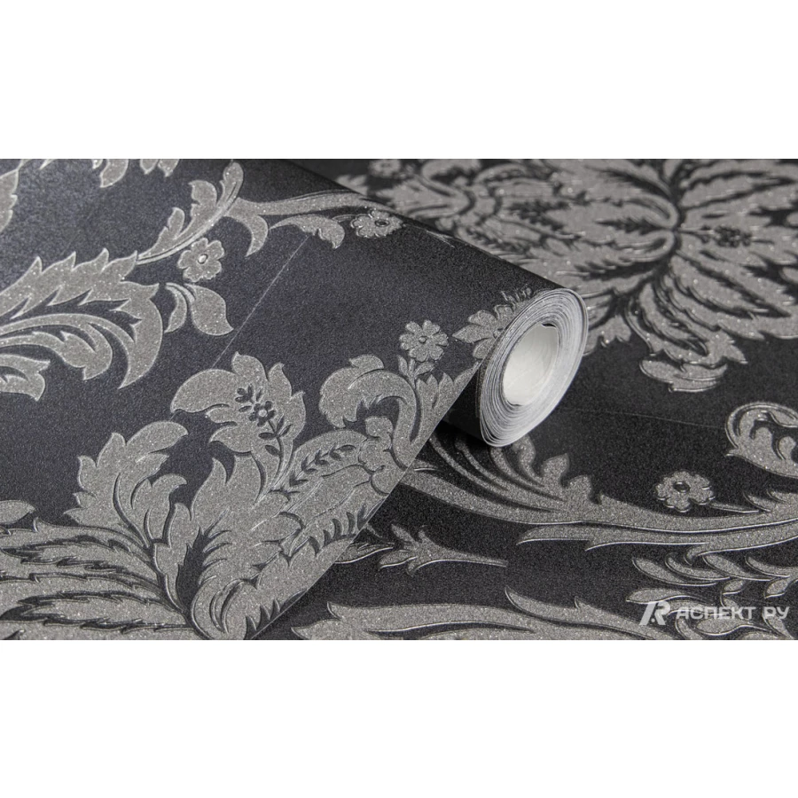 Обои флизелиновые Аспект Deluxe Луиза черный 70576-44 1,06х10,05 м