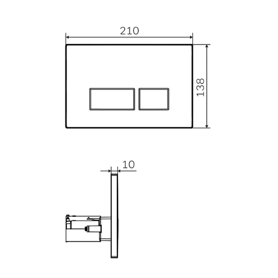 Клавиша для инсталляции Am Pm Pro S пневматическая пластик черный матовый I047038