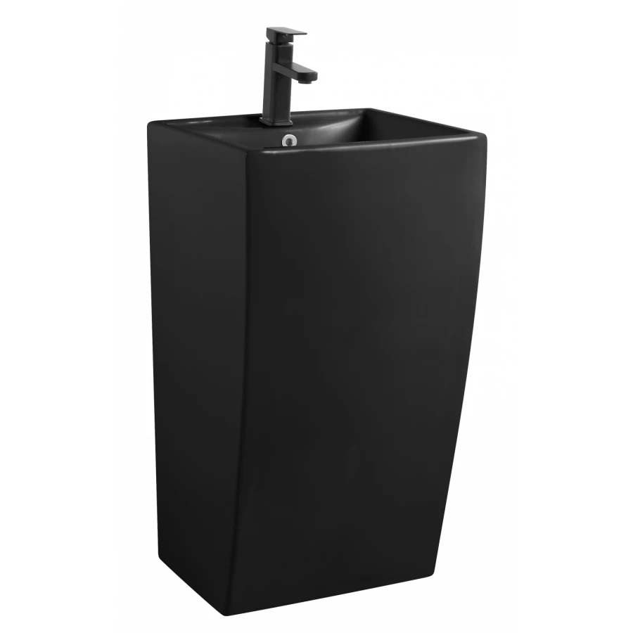Раковина напольная Azario Comella отдельностоящая прямоугольная черный матовый AZ-314MB 48х42х83 см