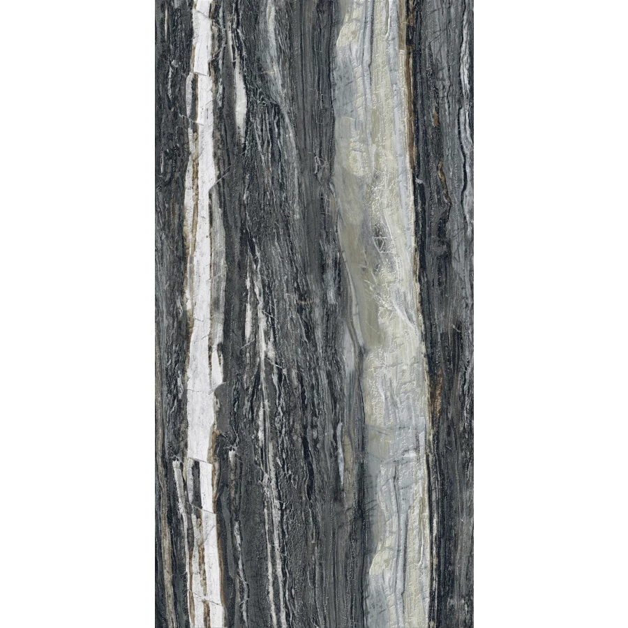 Керамогранит Creanza Brazzilian Black Shape+Glue Art 3D-глазурь матовый чёрный SH1002-G 120х60 см