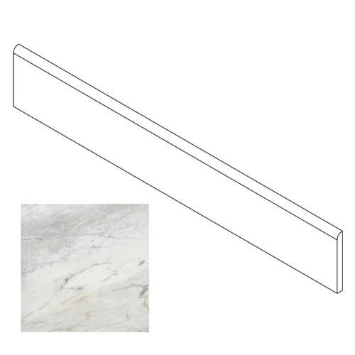 Плинтус Gresse Ellora с завальцовкой мрамор бело-серый матовый GRS01-18 60х9,5 см