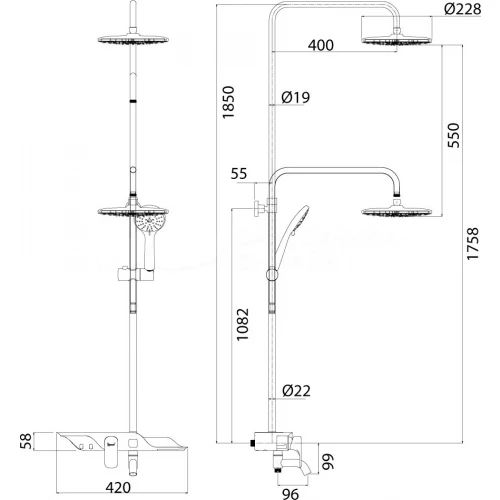 Душевая программа для ванны Lemark Tropic LM7003C