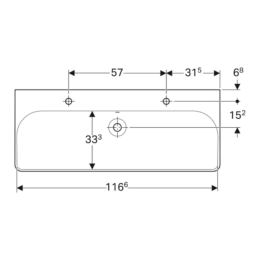 Раковина Geberit Smyle Square 500.253.01.1 120x48 см