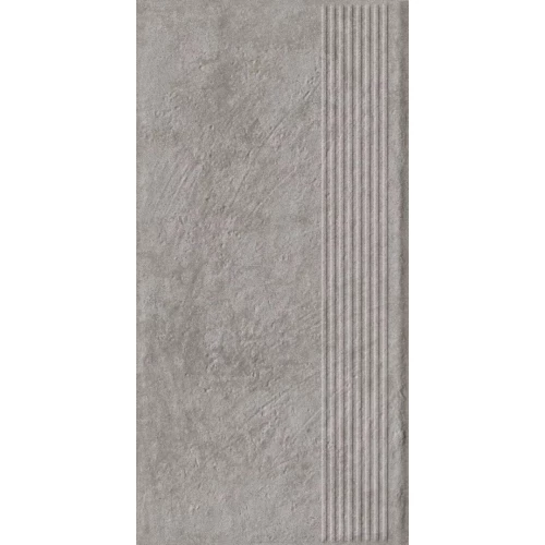 Ступень Paradyz Carrizo Grey Stopnica Prosta Struktura Mat B1a матовая серая 60х30 см
