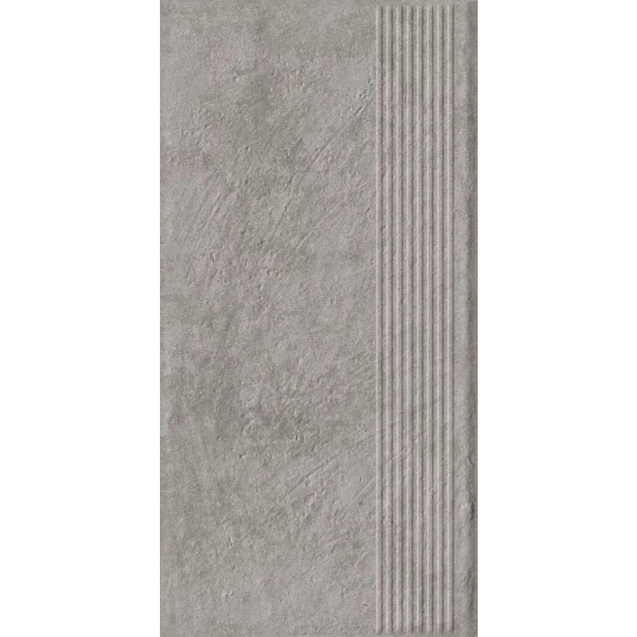 Ступень Paradyz Carrizo Grey Stopnica Prosta Struktura Mat B1a матовая серая 60х30 см
