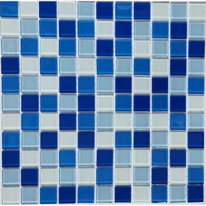 Мозаика Tonomosaic CFC289 глянцевая из стекла, бело-голубая 30*30 см