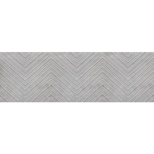 Плитка настенная Eurotile Ceramica Лимеренс / Limerence рельефная ёлочка матовая серая 982 100x32,5 см