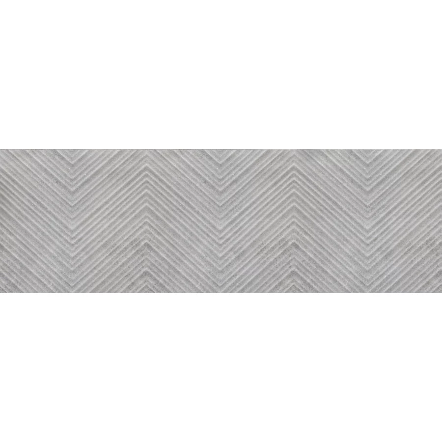 Плитка настенная Eurotile Ceramica Лимеренс / Limerence рельефная ёлочка матовая серая 982 100x32,5 см