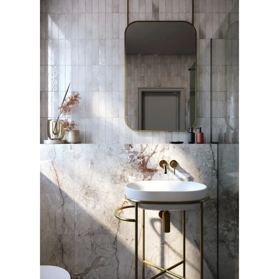 Плитка настенная Creto Magic Grey глянцевый серый 12-00-4-29-04-06-2563 24х5,85 см