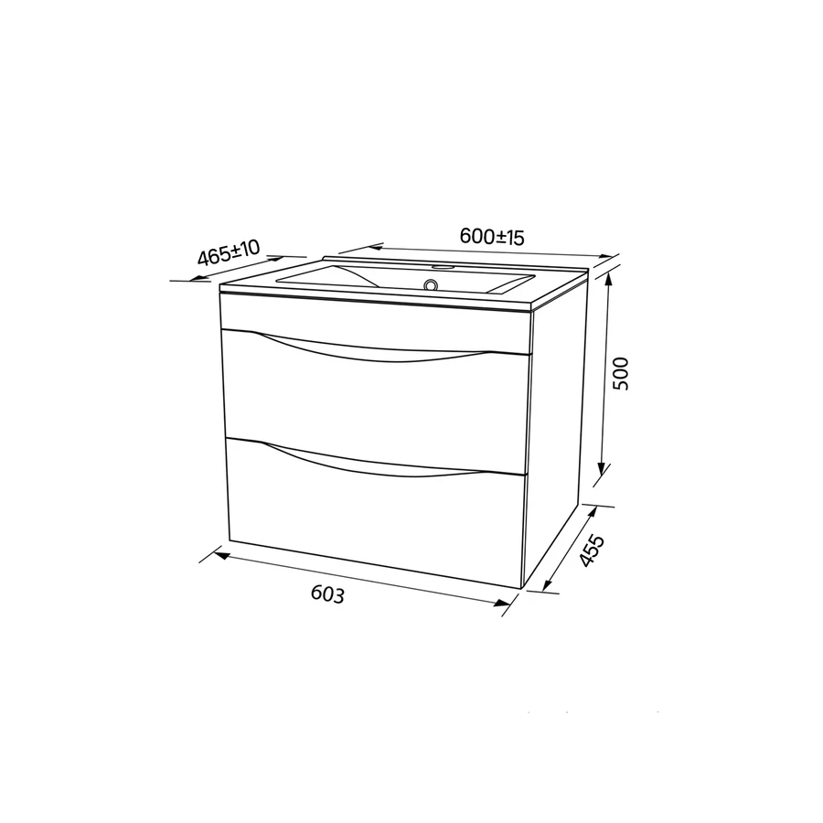 Тумба с умывальником Iddis Cloud подвесная белая черный мрамор CLO60B0i95K 60 см