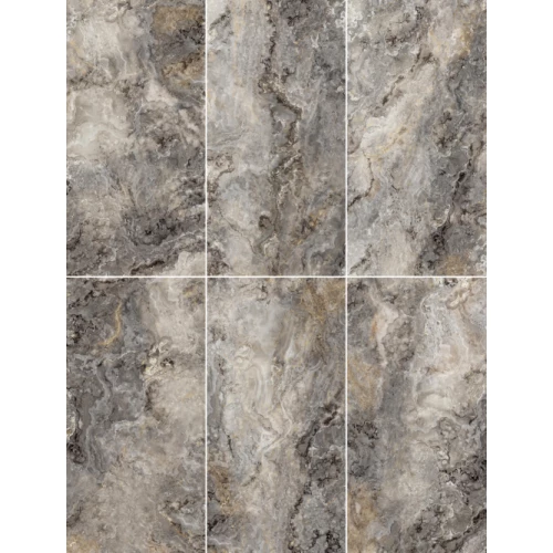 Керамогранит Realistik Doha Polished Silver Carving серый 120x60 см