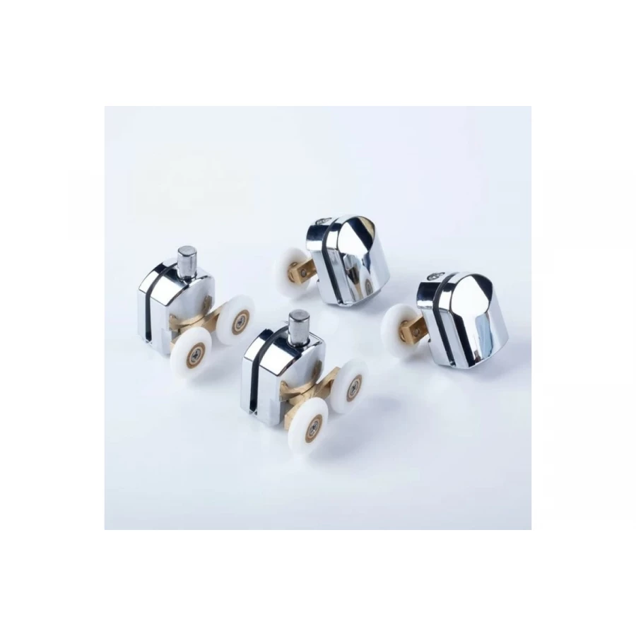 Ролики Iddis 2 верхних 2 нижних двойные D=23 мм хром стекло 4 мм 966D23C4DZ