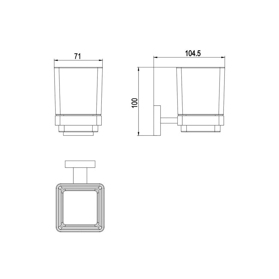 Стакан для зубных щеток Timo Selene золото матовое 17033/17 7,1х10 см