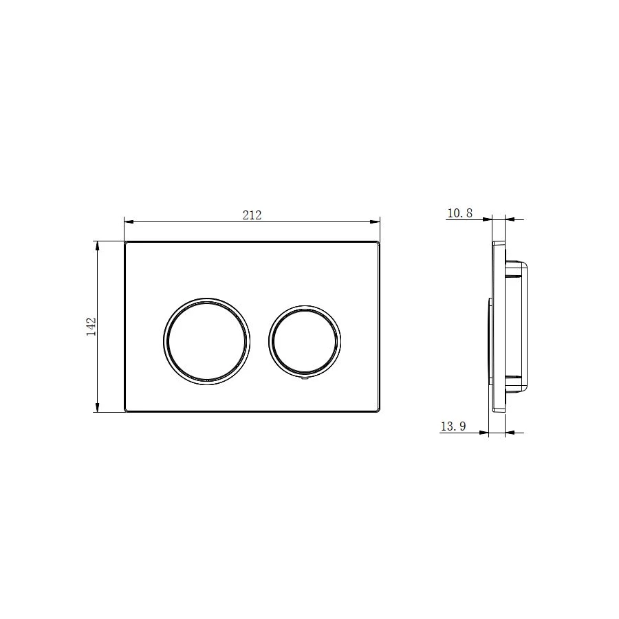 Панель смыва Aquatek Small 007D Черная матовая ободок хром клавиши круглые для INS-0000018 с верхней кнопкой смыва TDI-0000003