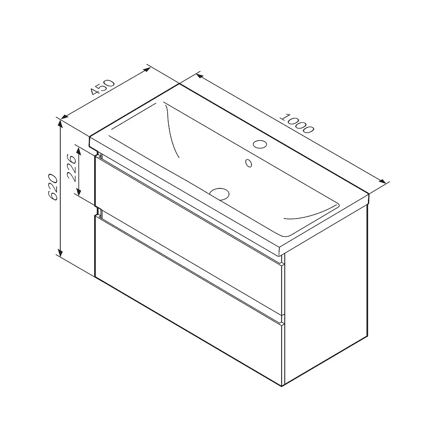 База под раковину подвесная Am Pm X-Joy черный матовый M85AFHX1002BM 100 см