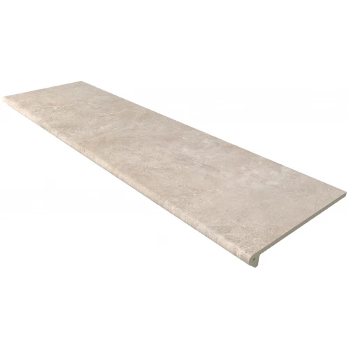 Ступень из керамогранита Gres de Aragon Petra Peldaño Redondo 120 Beige Liso матовая бежевая 970444 120х33 см