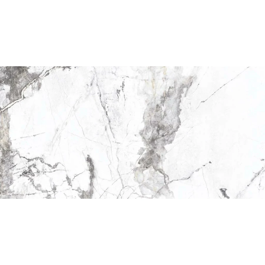 Керамогранит Planet Ceramics UKGL14-G глянцевый с золотом белый 120х60 см