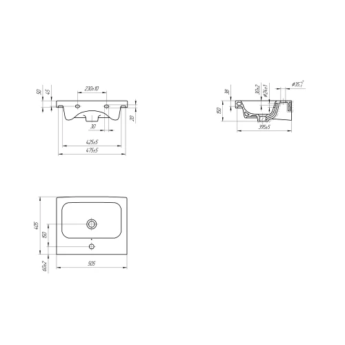 Раковина Cersanit Colour 50 UM-COL50/1