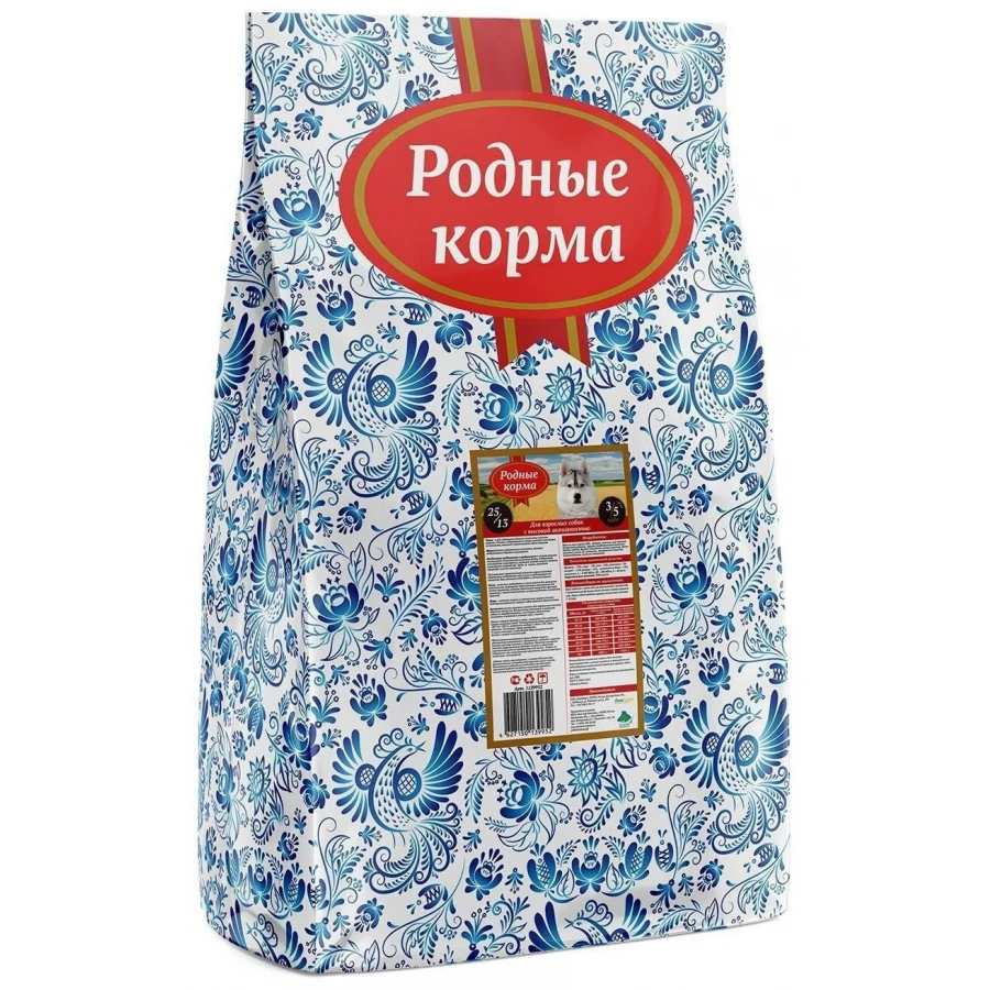 Сухой корм для взрослых собак с высокой активностью Родные корма 25/13 3/5 пуда 1129952 10 кг