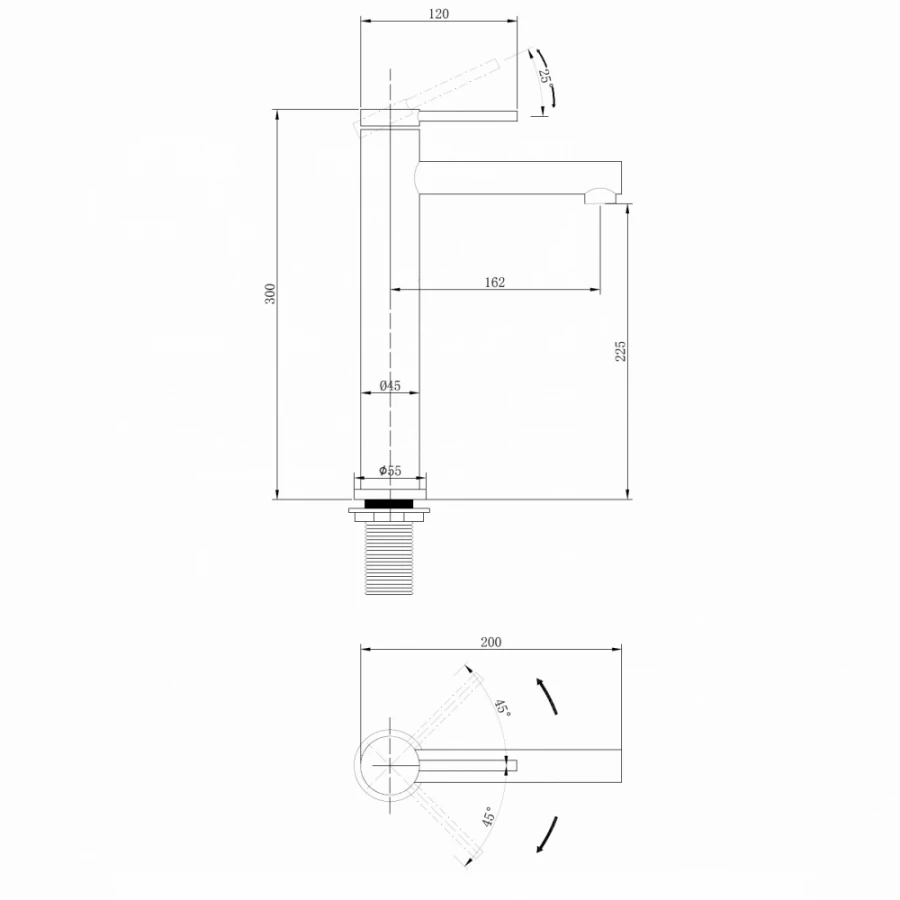 Смеситель Abber Emotion для накладной раковины никель AF8811NG