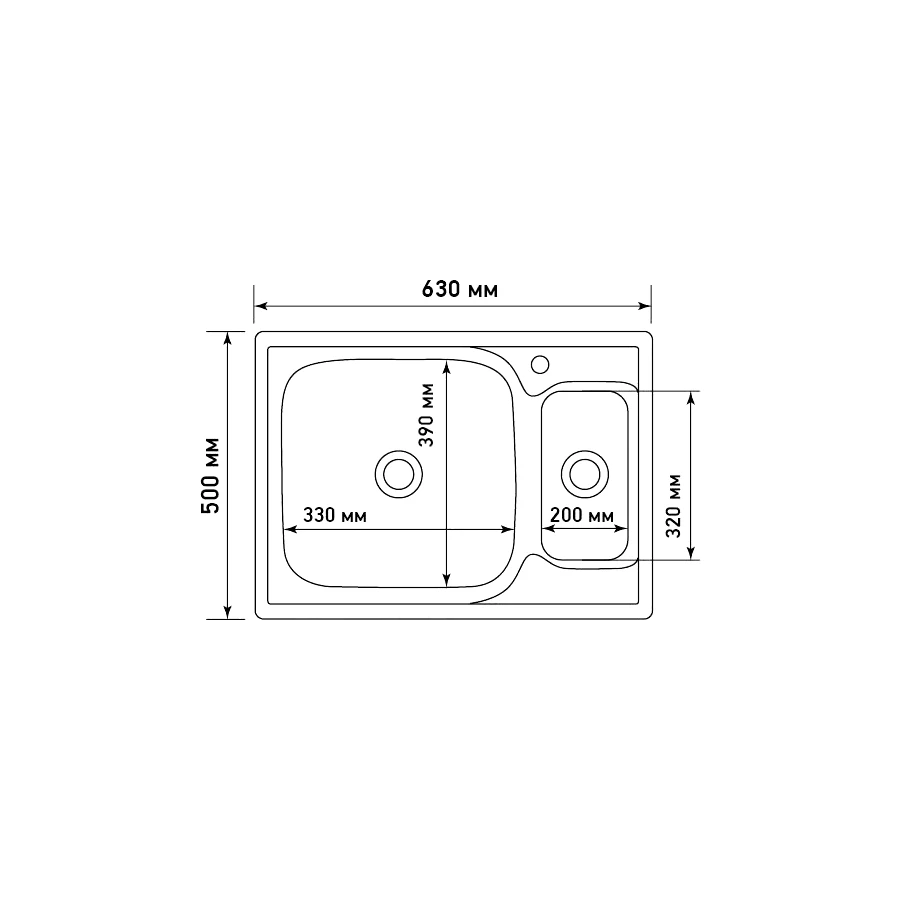 Мойка из нержавеющей стали Mixline ML 538196 50x63 см
