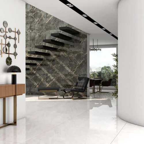 Керамогранит Meili Ceramic Alvin Polish глянцевый светло-серый 100х100 см