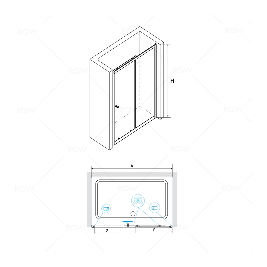 Душевая дверь RGW CL-12 04091210-11 1000 прозрачное