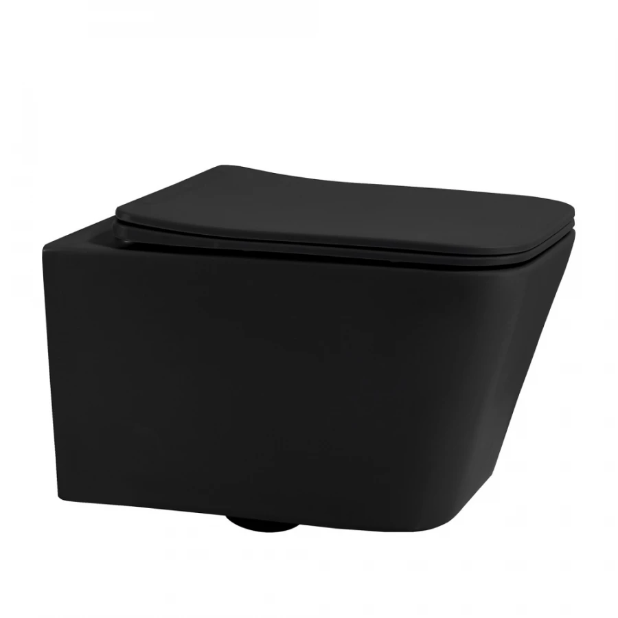 Унитаз Abber Rechteck подвесной черный матовый безободковый AC1201MB