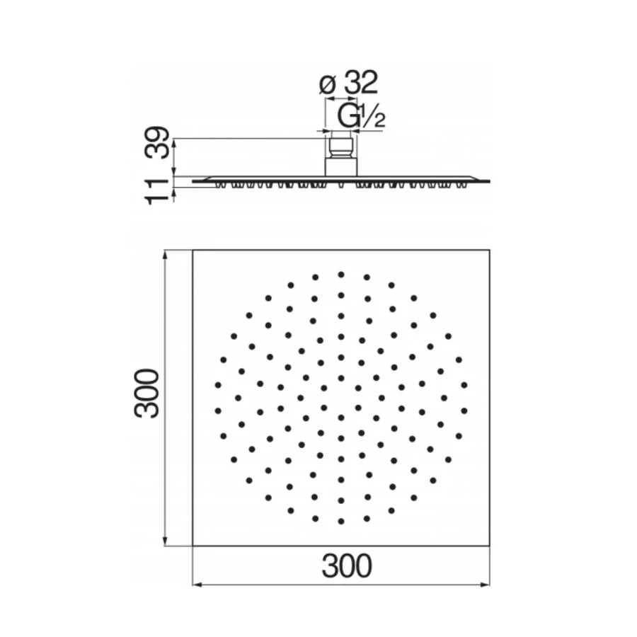 Верхний душ Nobili Chrome хром AD139/118CR 30 см