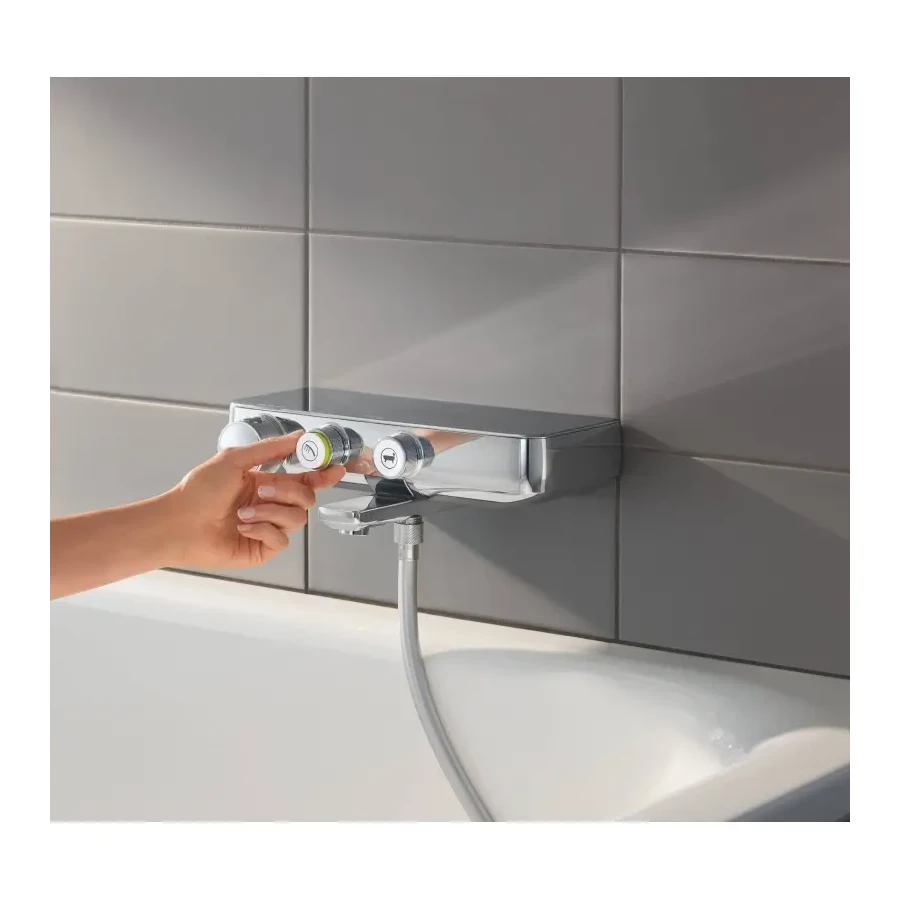 Термостатический смеситель для ванны Grohe Grohtherm SmartControl, настенный монтаж, хром 34718000
