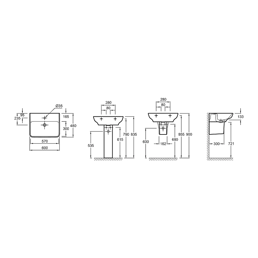 Раковина Jacob Delafon Struktura EGD112-00 60x48 см