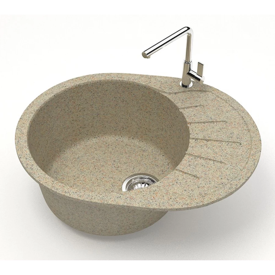 Кухонная мойка Azario Light искусственный мрамор цвет песочный CS00079922 57.5х44х21.5 см