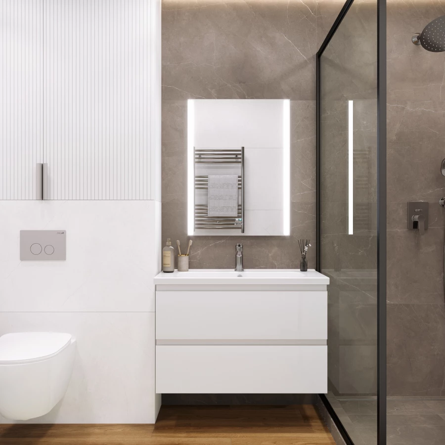 Зеркало Laparet Electra D 60 влагостойкое подсветка димер и антизапотевание подогрев