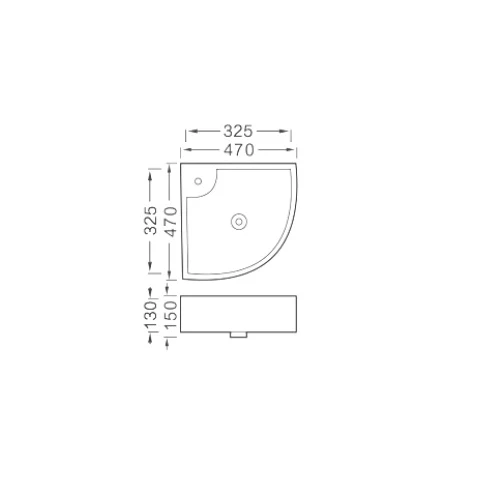 Раковина угловая Aquatek AQ5166B-00 47х47х15 см
