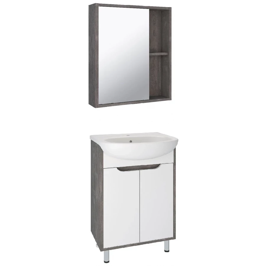 Тумба под раковину Runo Эко 50 железный камень под умывальник Уют 50 00-00001337 48.2x80 см