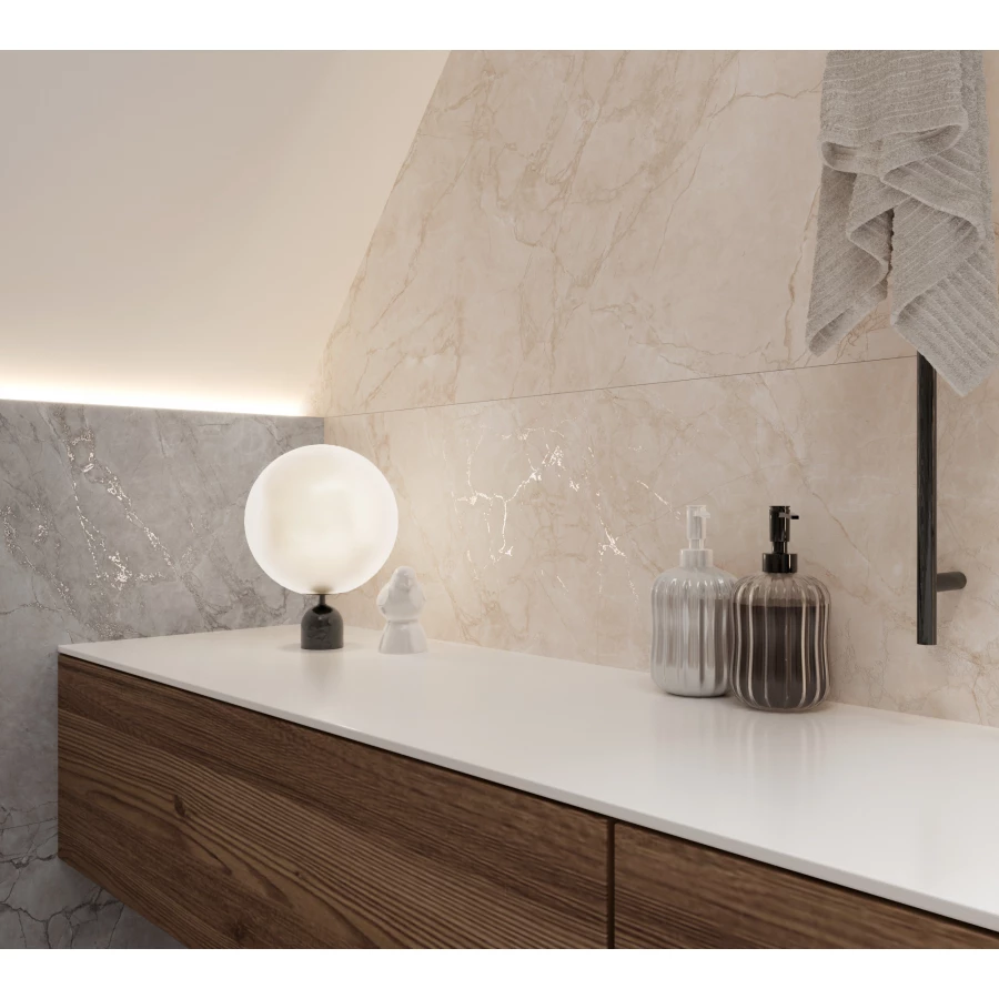 Керамогранит Arcadia Ceramica Arctic Pearl Carving бежевый CR4011-A 120х60 см