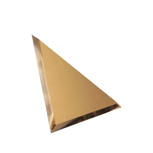 Треугольная зеркальная бронзовая плитка ДСТ с фацетом 1 см ТЗБ1-01 - 18х18 см
