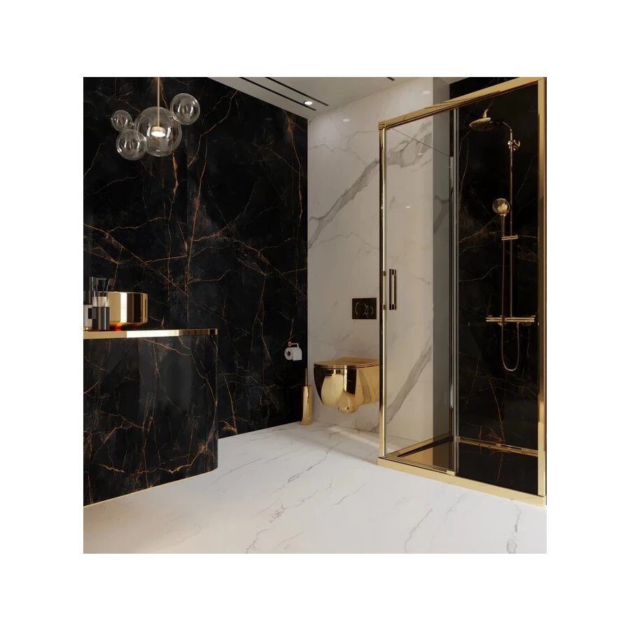 Керамогранит Meili Ceramic Maxim Gold Polished глянцевый черный FS6110P 300х120 см