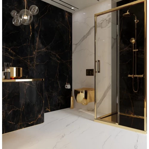 Керамогранит Meili Ceramic Maxim Gold Polished глянцевый черный FS6110P 300х120 см