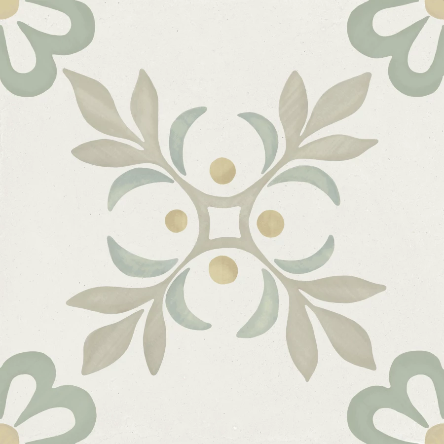 Керамогранит Harmony Peronda Llevant Taupe Garden LT матовый бело-зеленый 3386040464 22,3х22,3 см