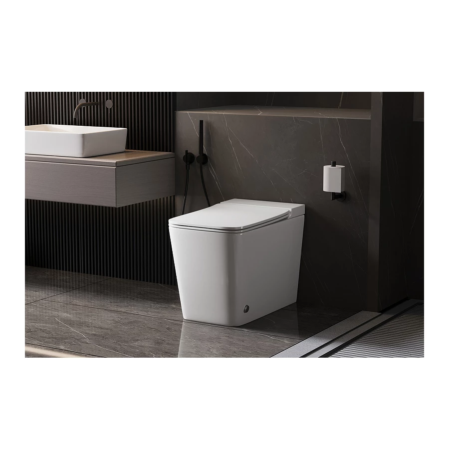 Унитаз Abber Rechteck приставной белый с импульсным смывом AC1213P