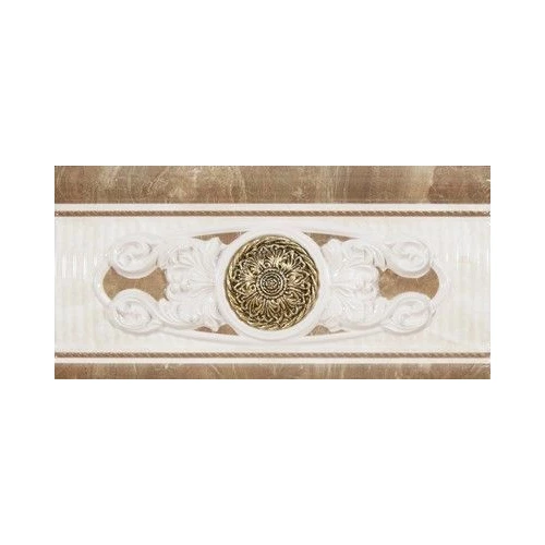 Бордюр Sanchis Lis. Nataly decoro бело-коричневый 12х25 см