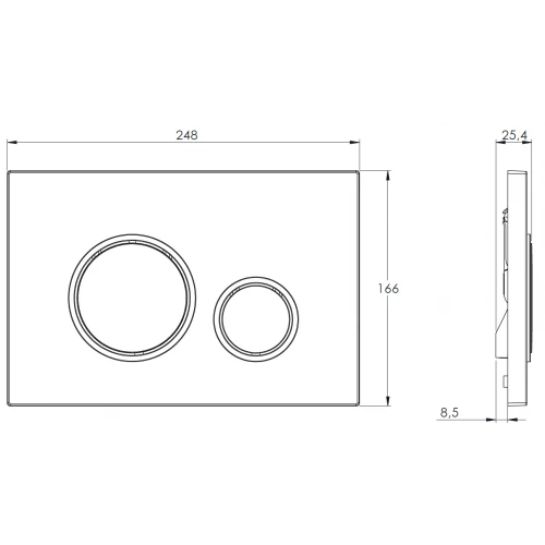 Кнопка смыва Azario двойная белый золото AZ-8200-0046