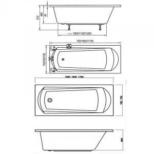 Ванна Ravak Domino белая C631000000 170x75 см