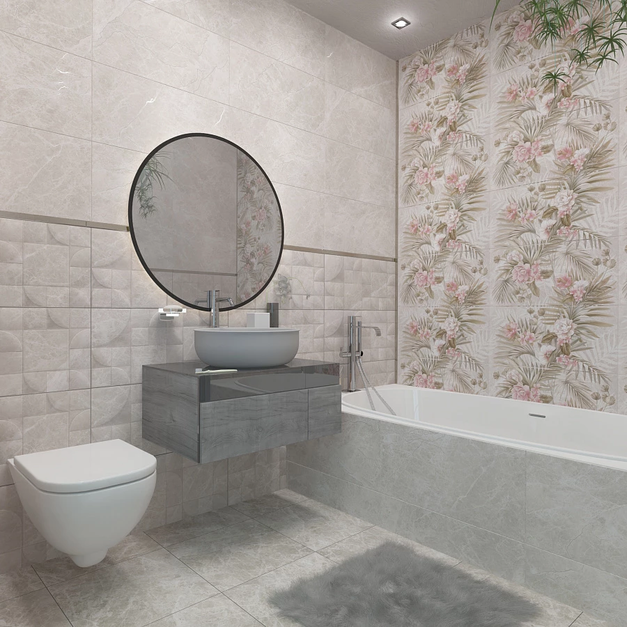 Плитка настенная Kerlife Livorno Fiori 1 матовая многоцветная 1,79 м2 63х31,5 см